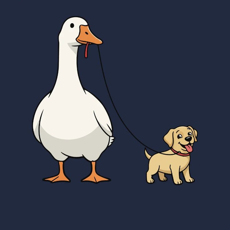 Gänsehund Duo am Leinenband