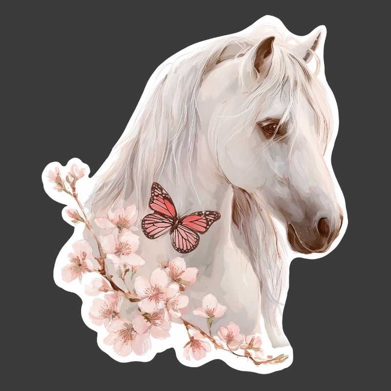Cheval avec papillon