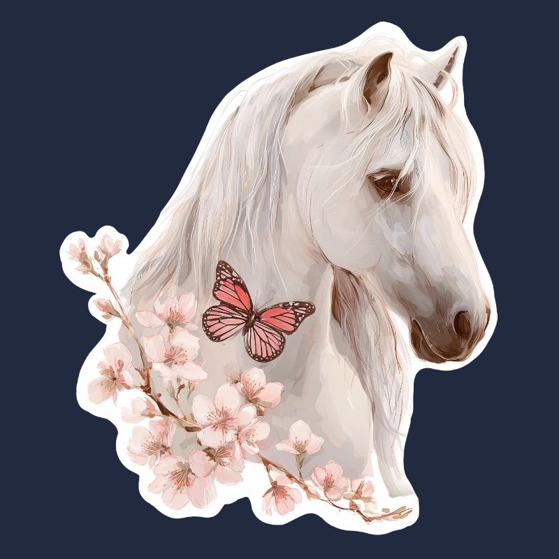 Cheval avec papillon