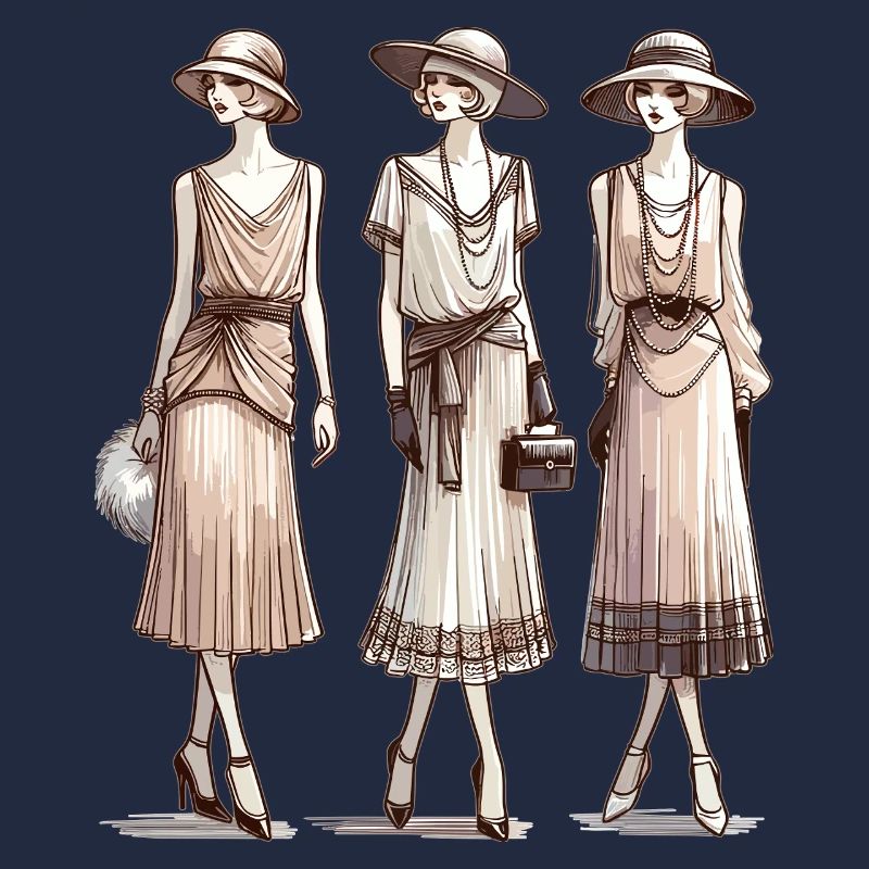 Flapper 1920er Beige