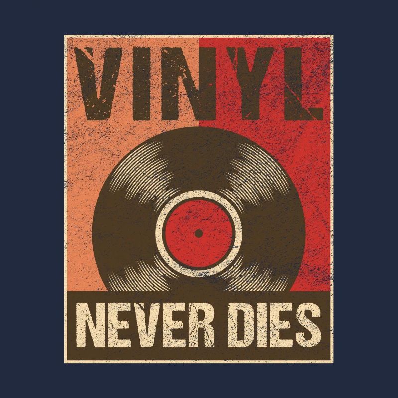 Vinyl Never Dies Retro Poster Graphic