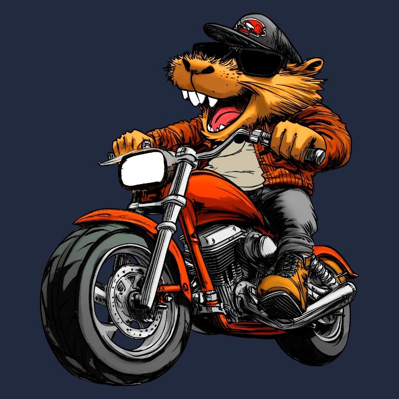 Motorradfahrer Biber