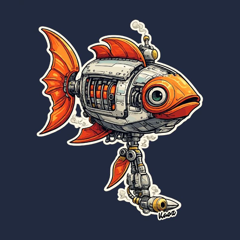 Steampunk Fischroboter Roboter Fisch