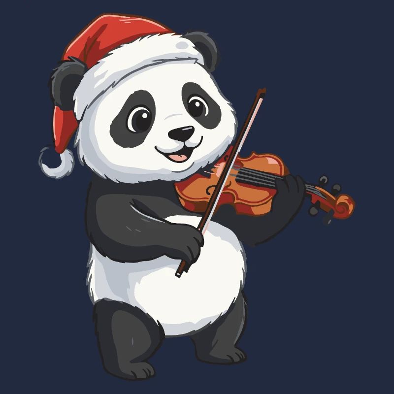 Weihnachtspandabär spielt Geigenkunst