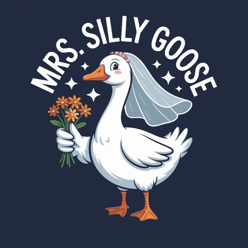 Logo de l’oie de mariée – MrsSillyGoose