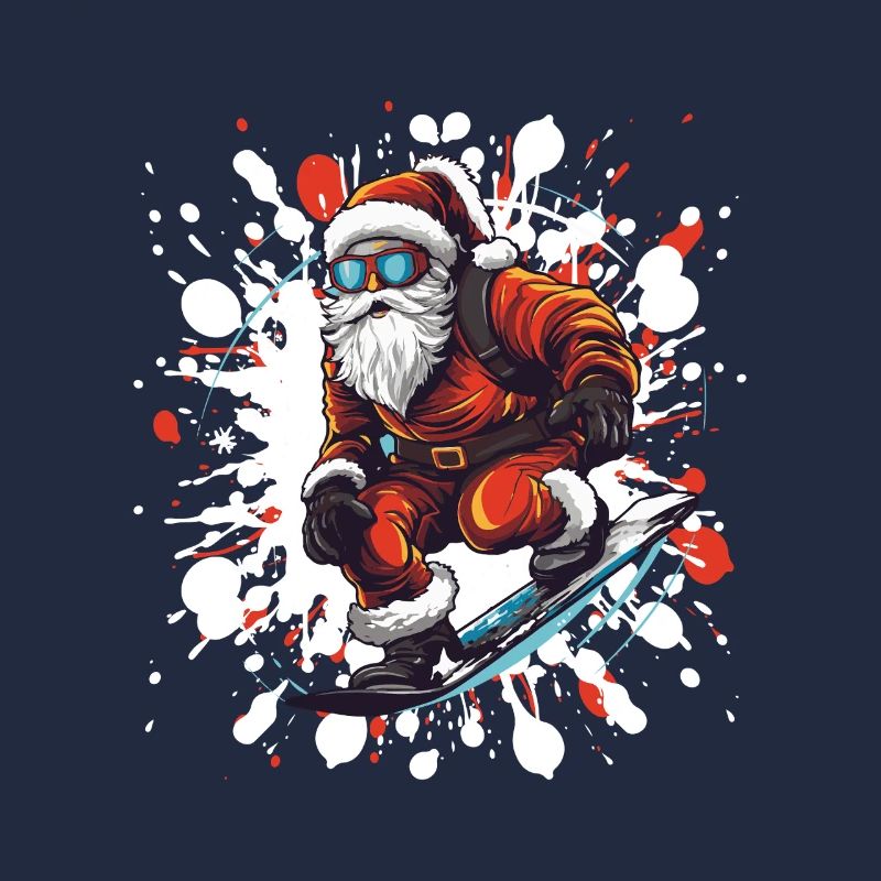 Weihnachtsmann Snowboard