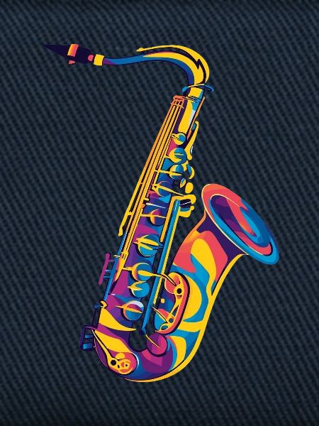 Neon Saxophone Pop Art