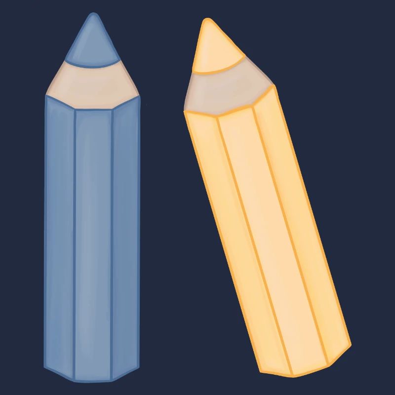 Bleistift-Duo Illustration Buntstifte