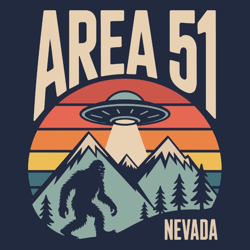 Area 51 Nevada UFO Retro Design