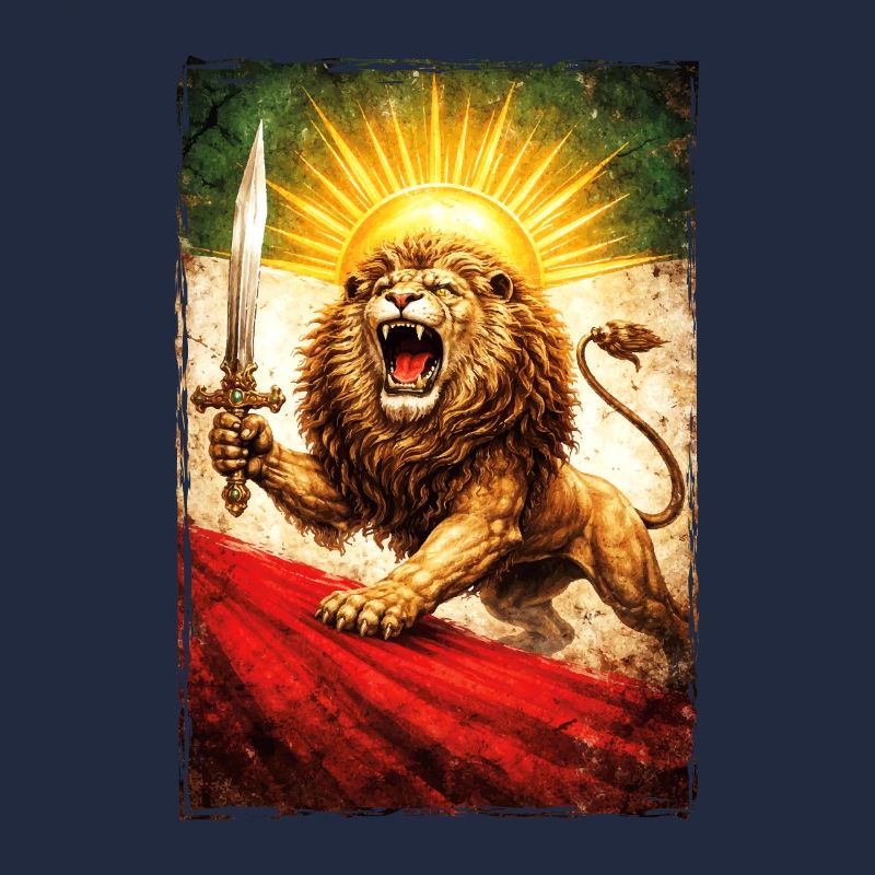 Löwe Persien Iran Flagge