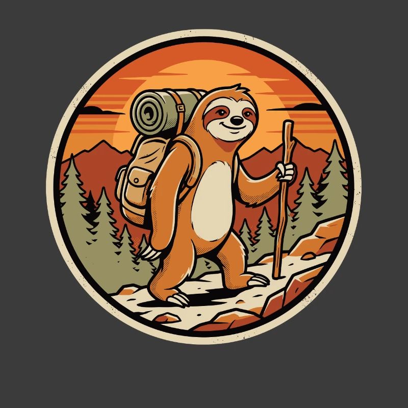 Sloth Wanderer Retro Badge