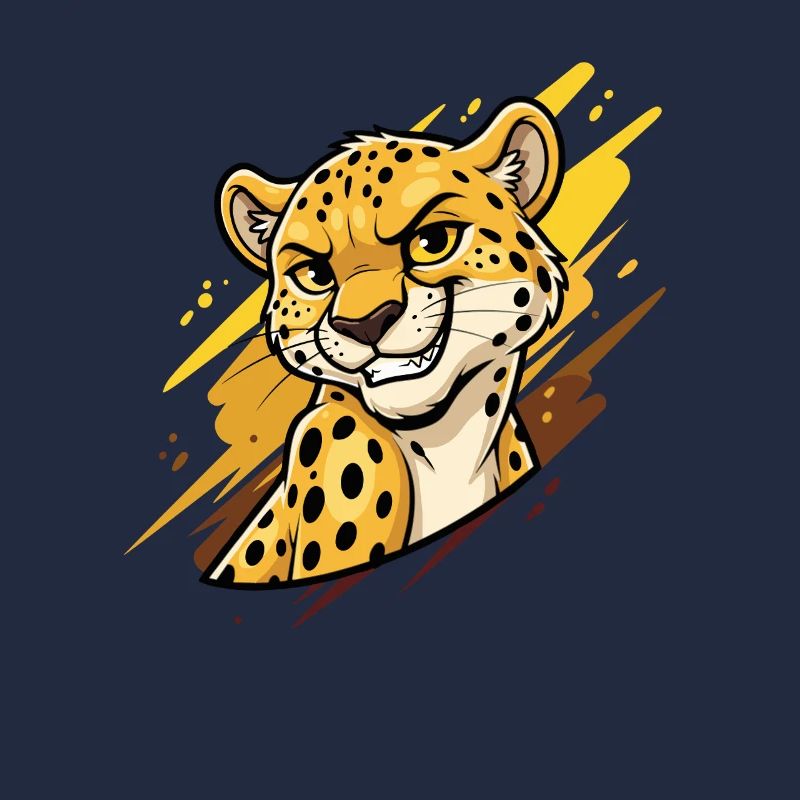 Tête de léopard avec un éclat de couleur