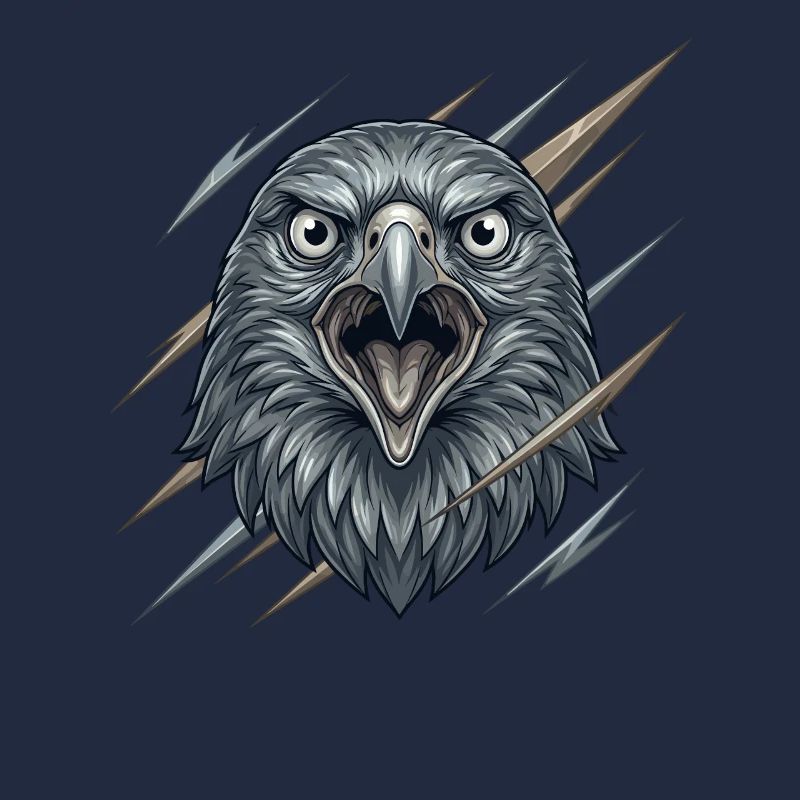 Furious eagle in the storm
