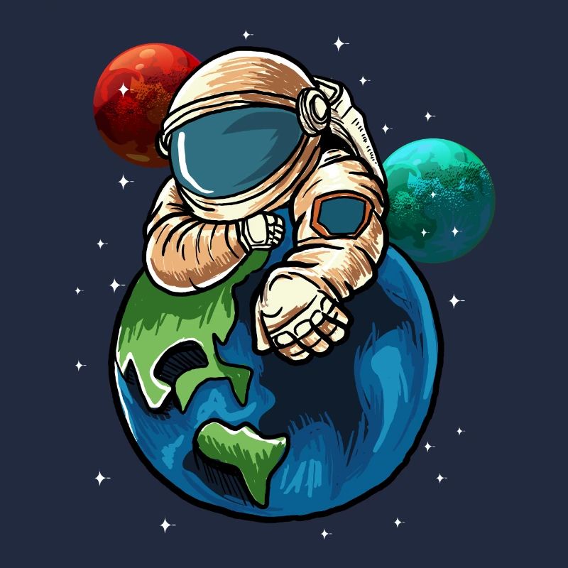 Astronaut umarmt Erde