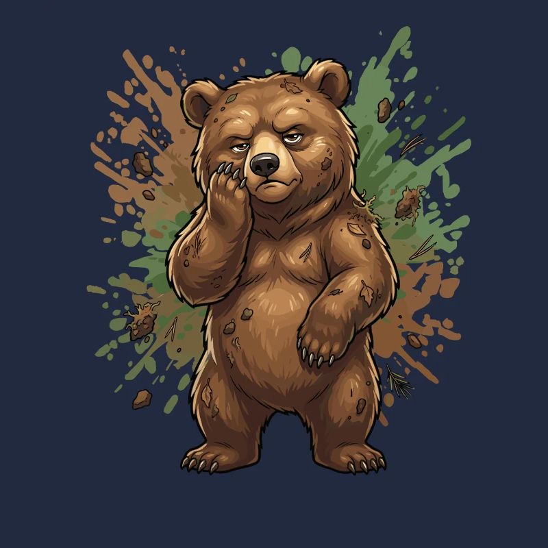 Forest bear in the mud