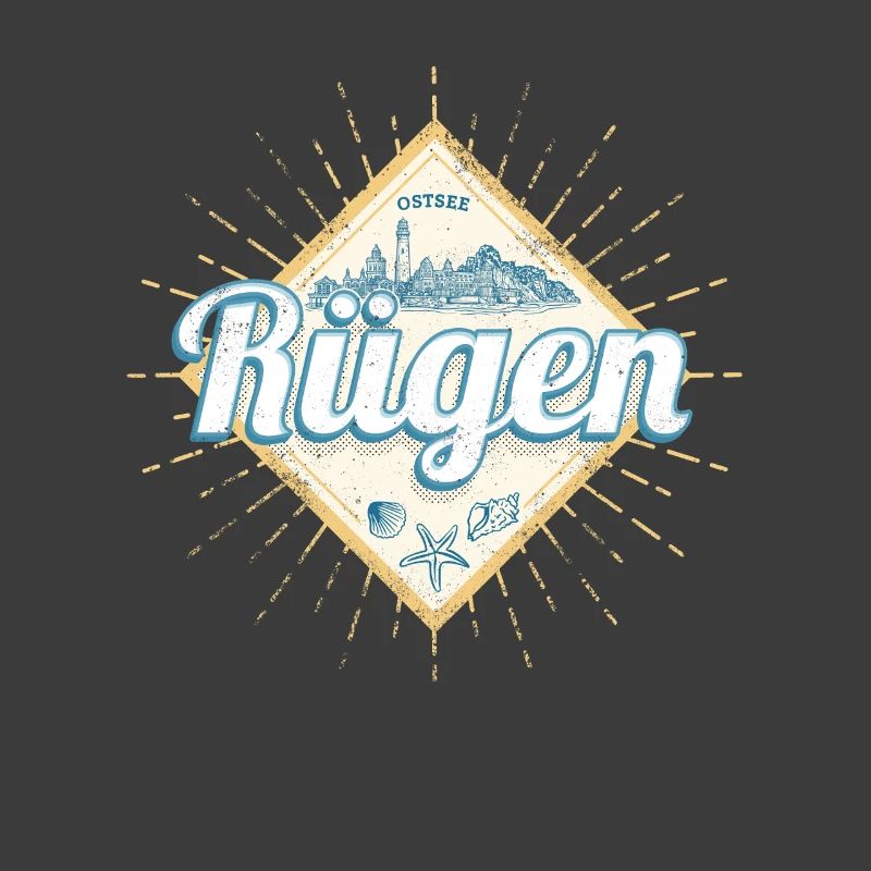 Souvenir vintage de Rügen avec un design de l’île Starfish