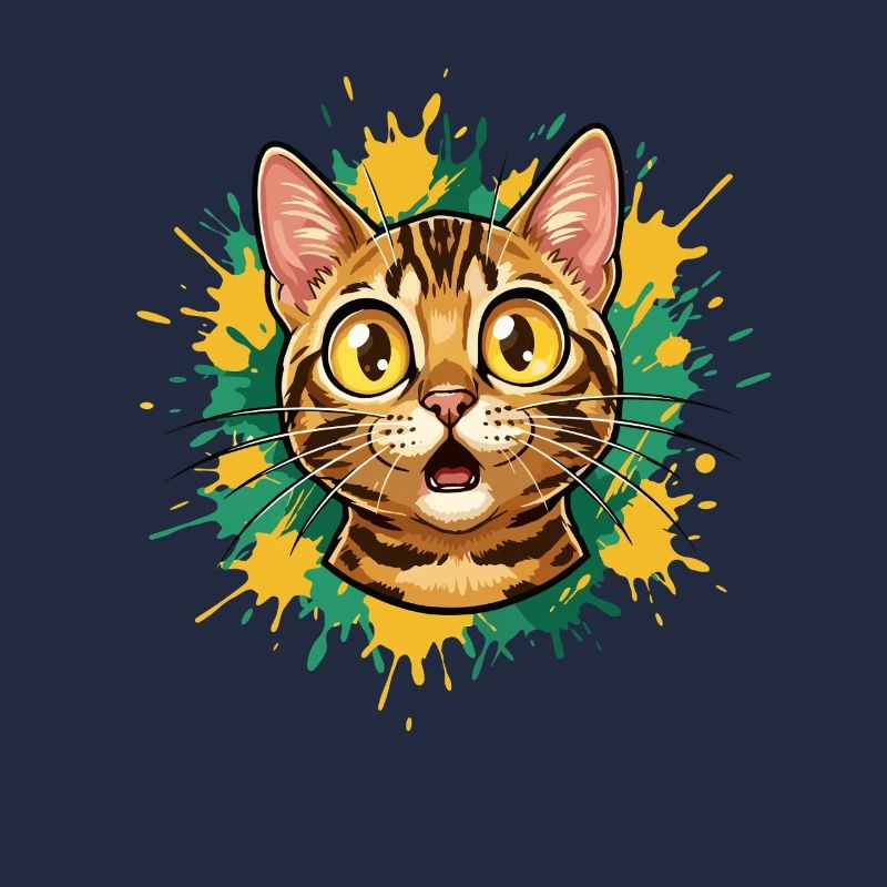 Illustration de l’explosion de couleur de la tête de chat