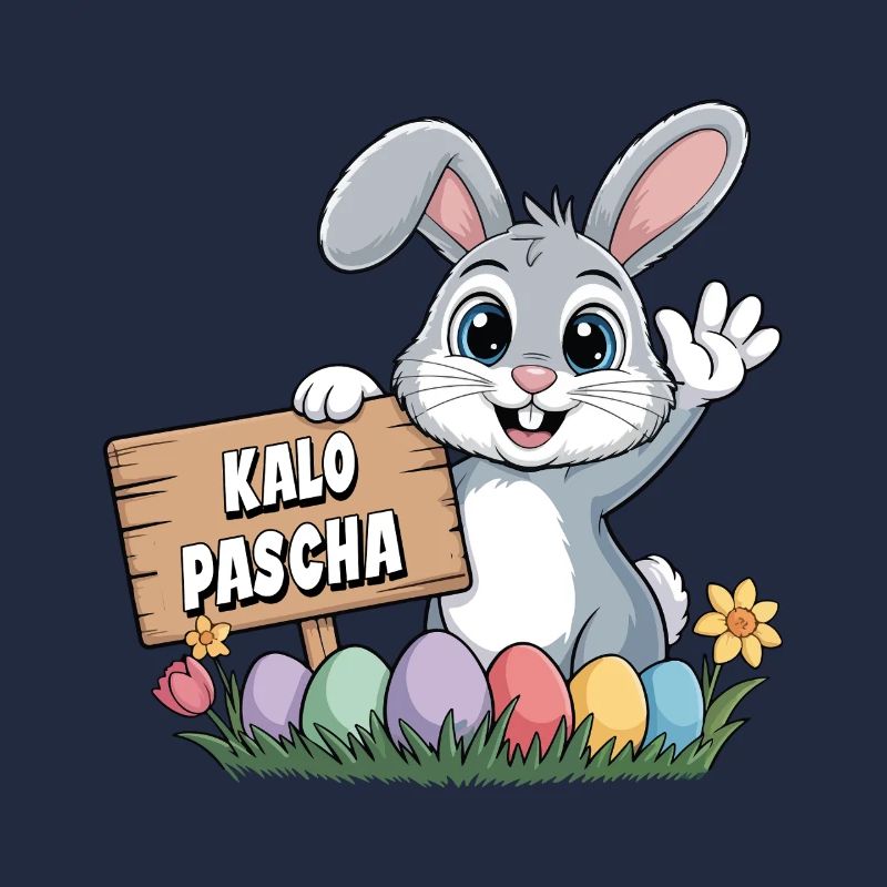 Kalo Pascha Easter Rabbit Greek Easter