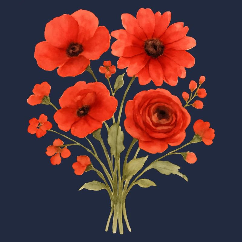 Rotes Blütenbouquet