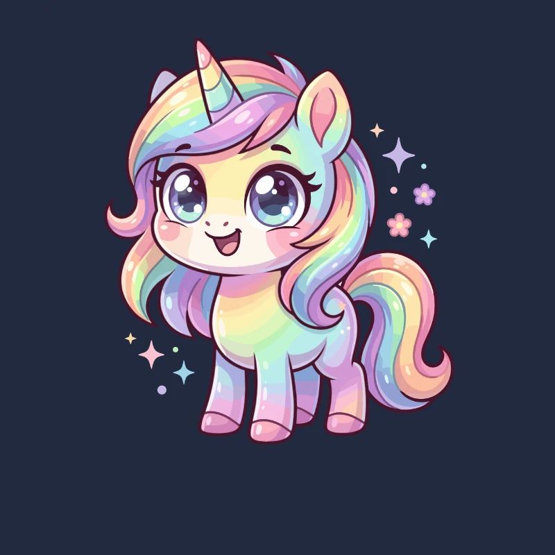 Pastellregen-Einhorn Chibi