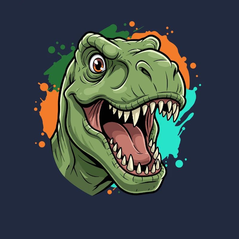 T-Rex Farbspritzer Neon Print