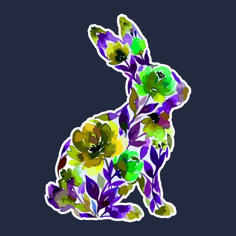 Hase Silhouette Blumen