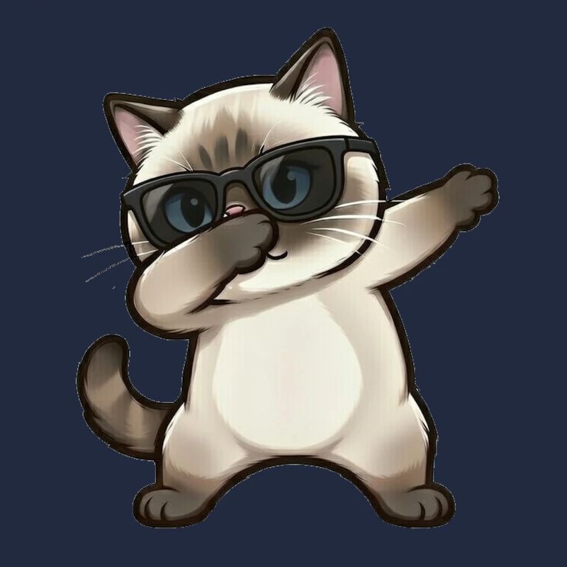 Dabbing Siamkatze