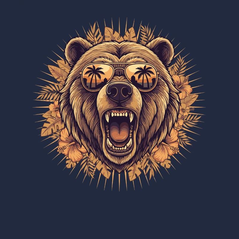 Tropischer Bär mit Sonnenbrille