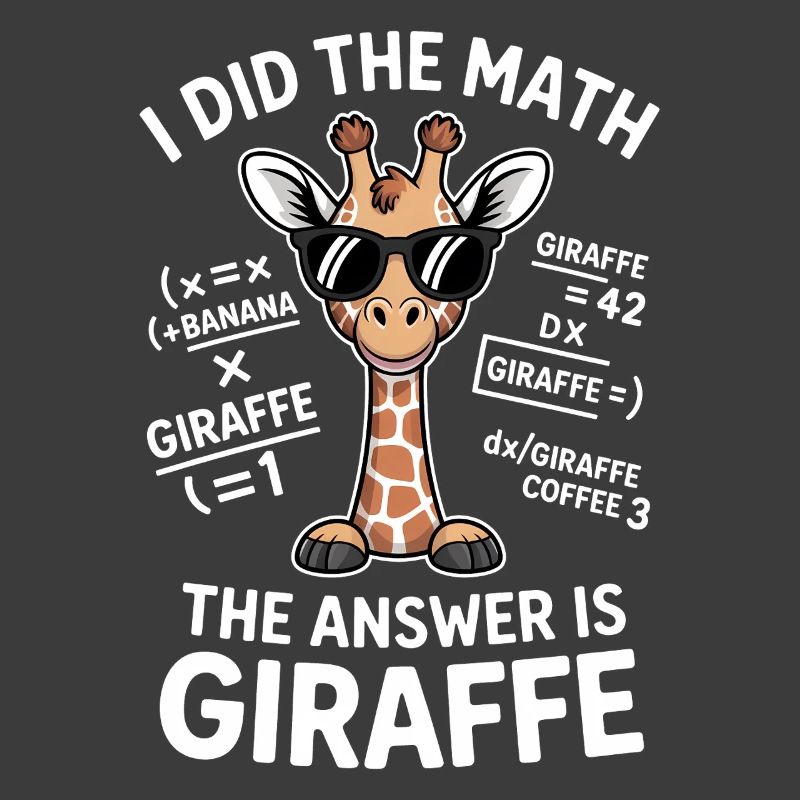 Math Sayings Giraffe Funny Math Gift