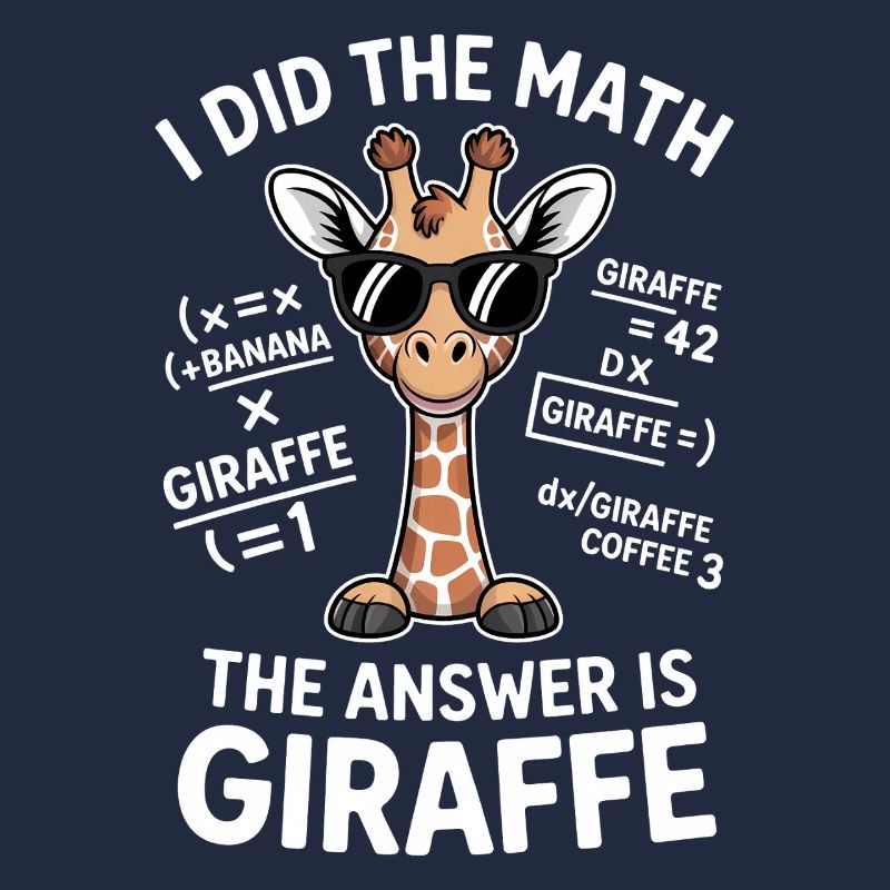 Math Sayings Giraffe Funny Math Gift