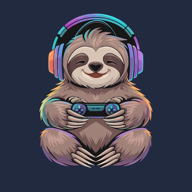  Faultier Gamer Mit Controller Und Bunter