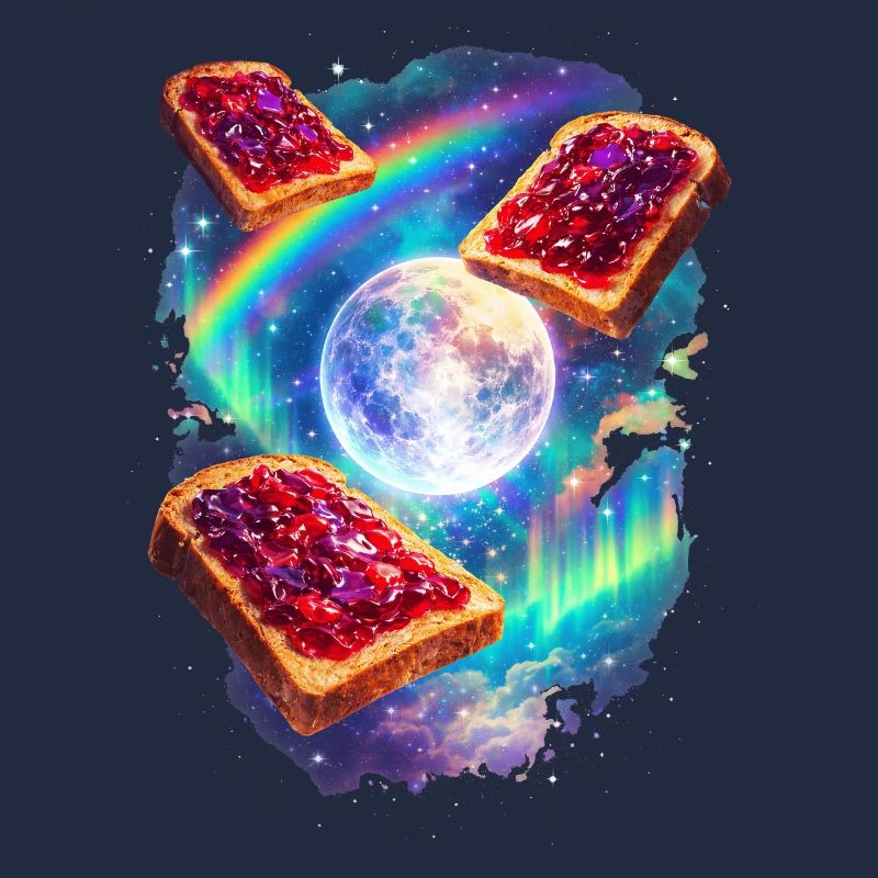 Weltraumtoast mit Regenbogen