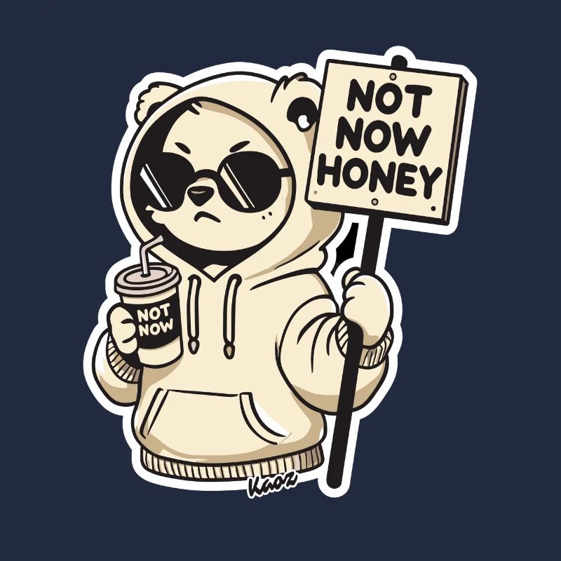 Sweat à capuche panda, pas maintenant, chéri
