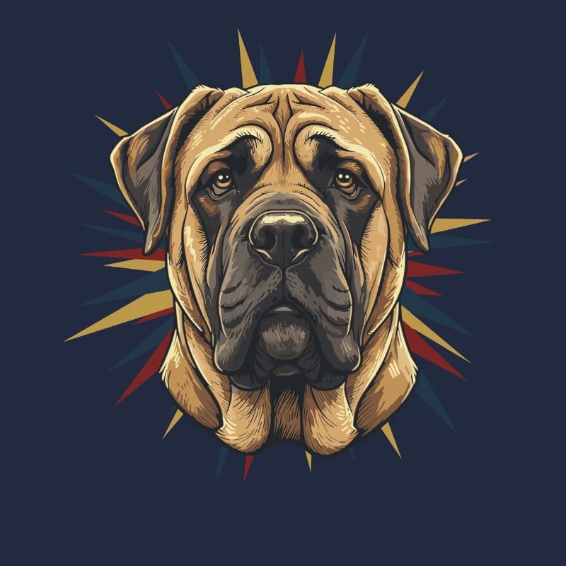 Mastiff Kopf mit Sternenkranz