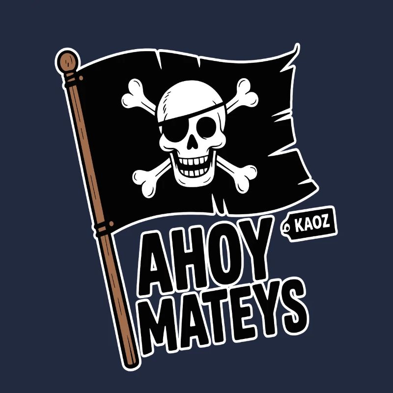 Drapeau du Crâne de Pirate Ahoy Mateys