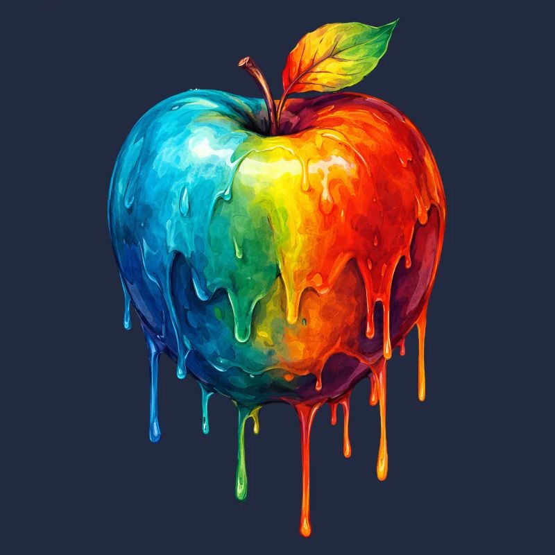 Apfel mit buntem Farbverlauf