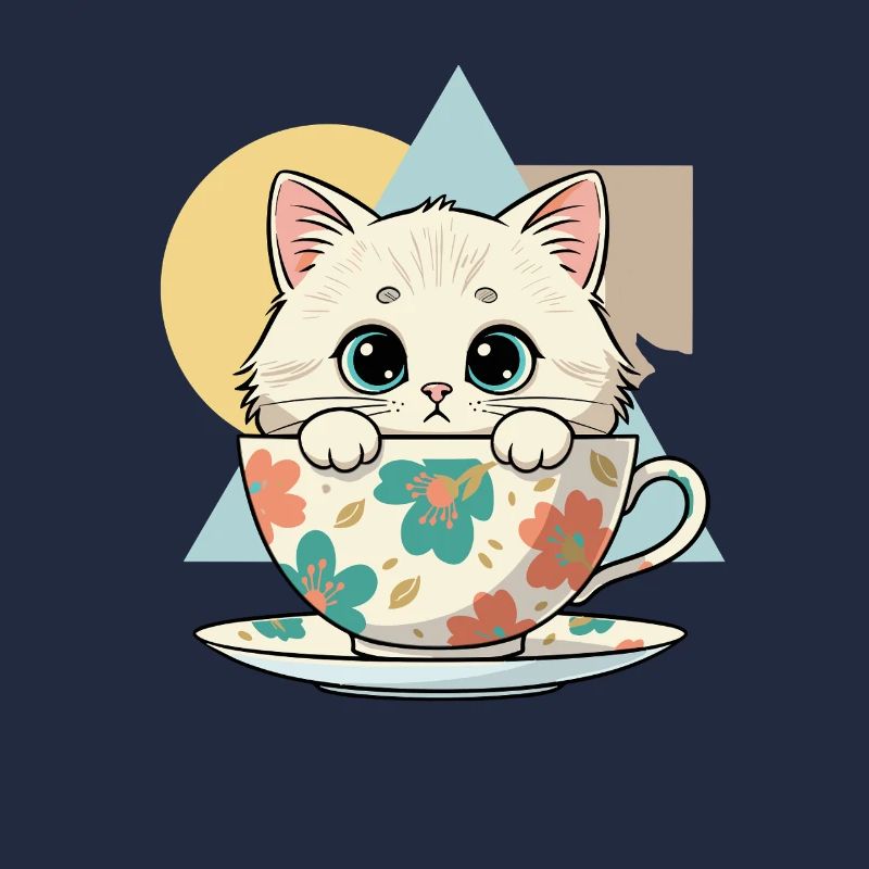Kitten in teacup design