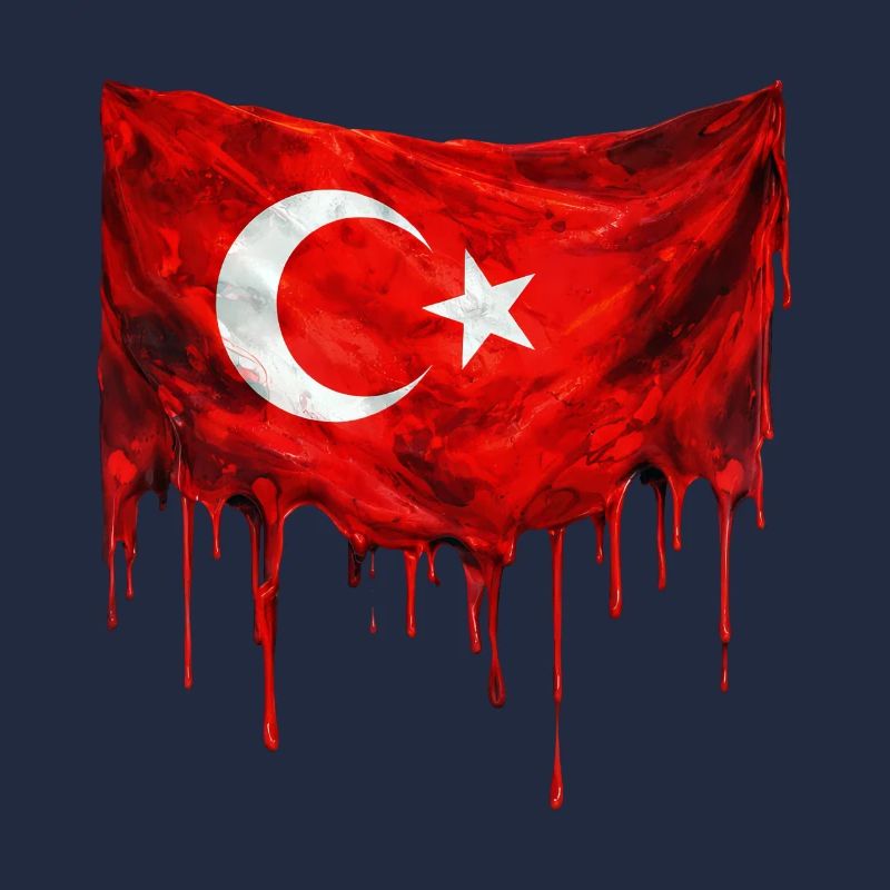 Tröpfelnde Türkei Flagge