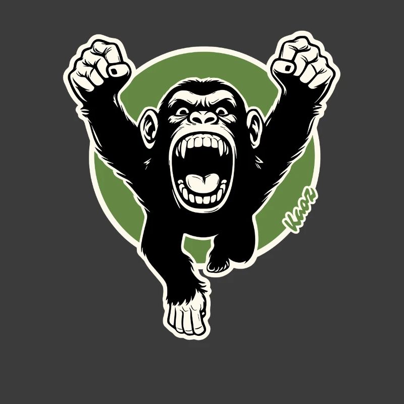 Roaring Chimp Bold Fist Kunst