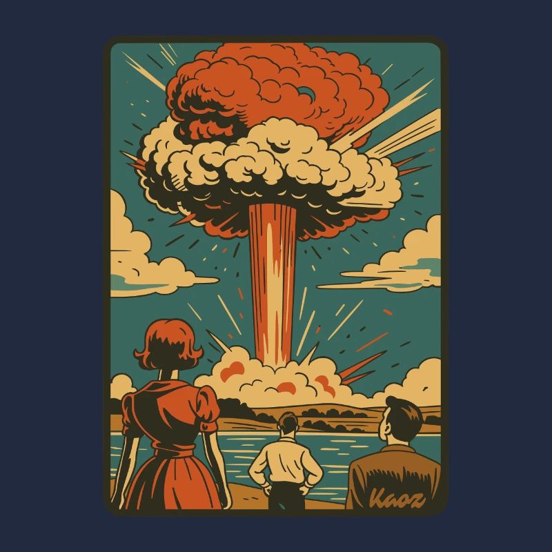 Retro Atom Explosion Pilzwolke