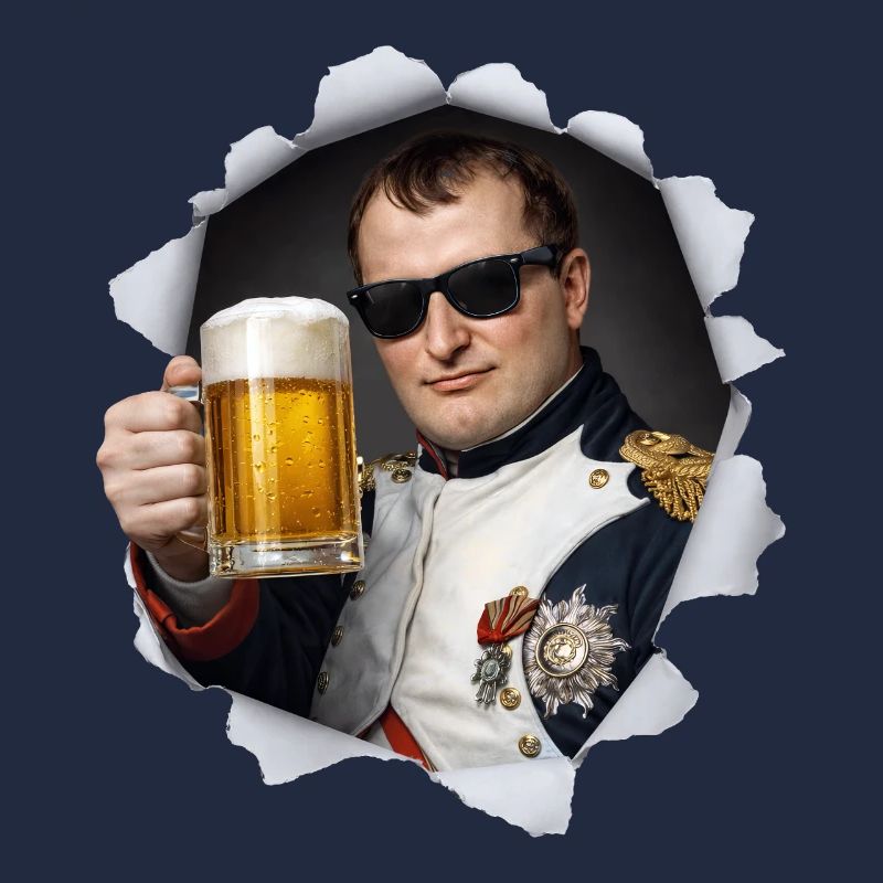 Napoléon tient une bière