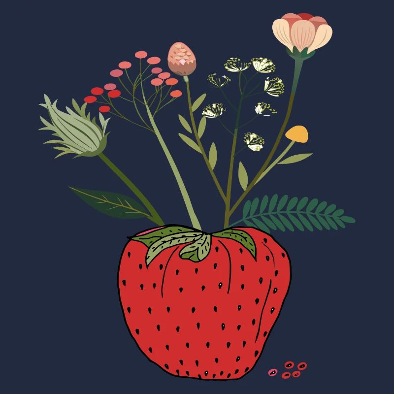 Fraise avec bouquet de fleurs