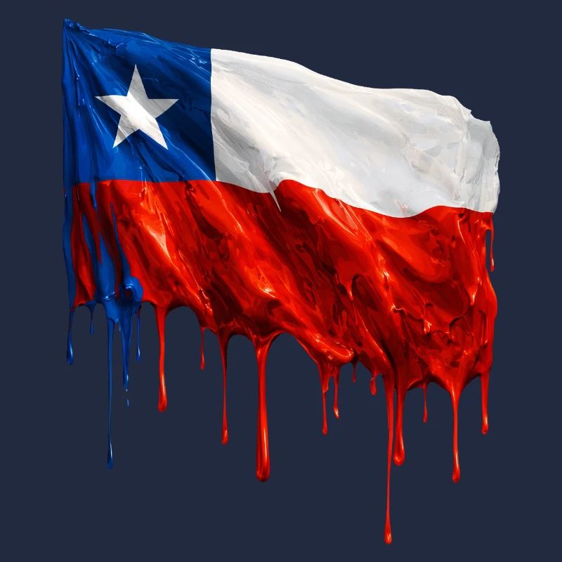 Chile Flag Dripping Solid