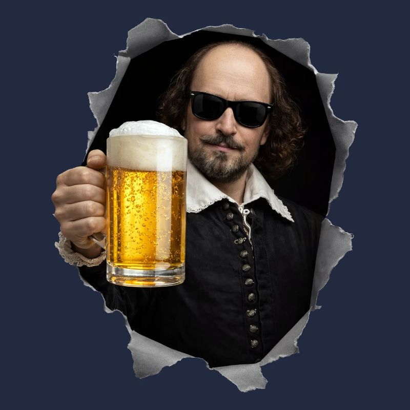 William-Shakespeare mit Bier