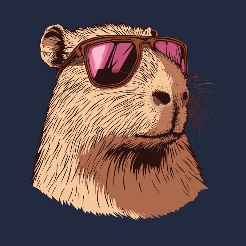 Capybara mit Pinker Sonnenbrille