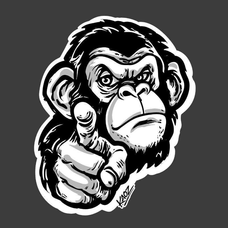 Pointage monochrome du singe