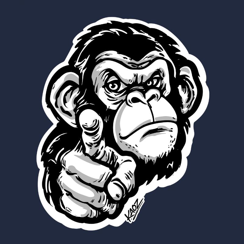 Monochrome Monkey Pointing