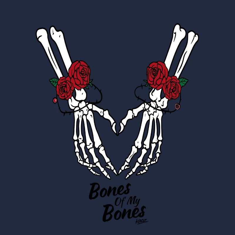 Skeleton Heart with Roses