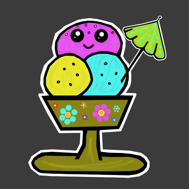 Bunter Eisbecher Eiscreme Eiskreme Eis