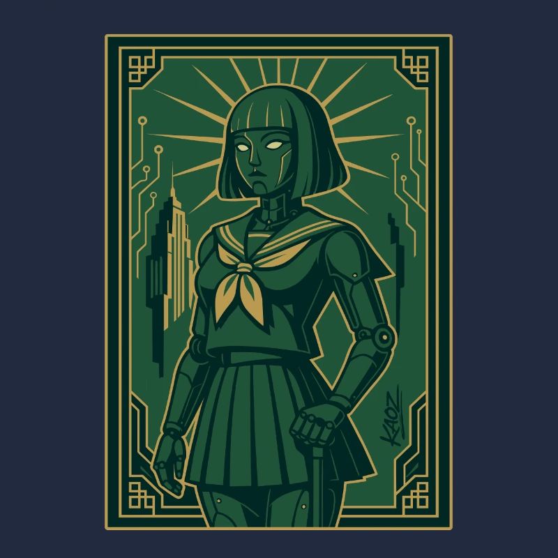 Cyber Deco Android Green Sentinel